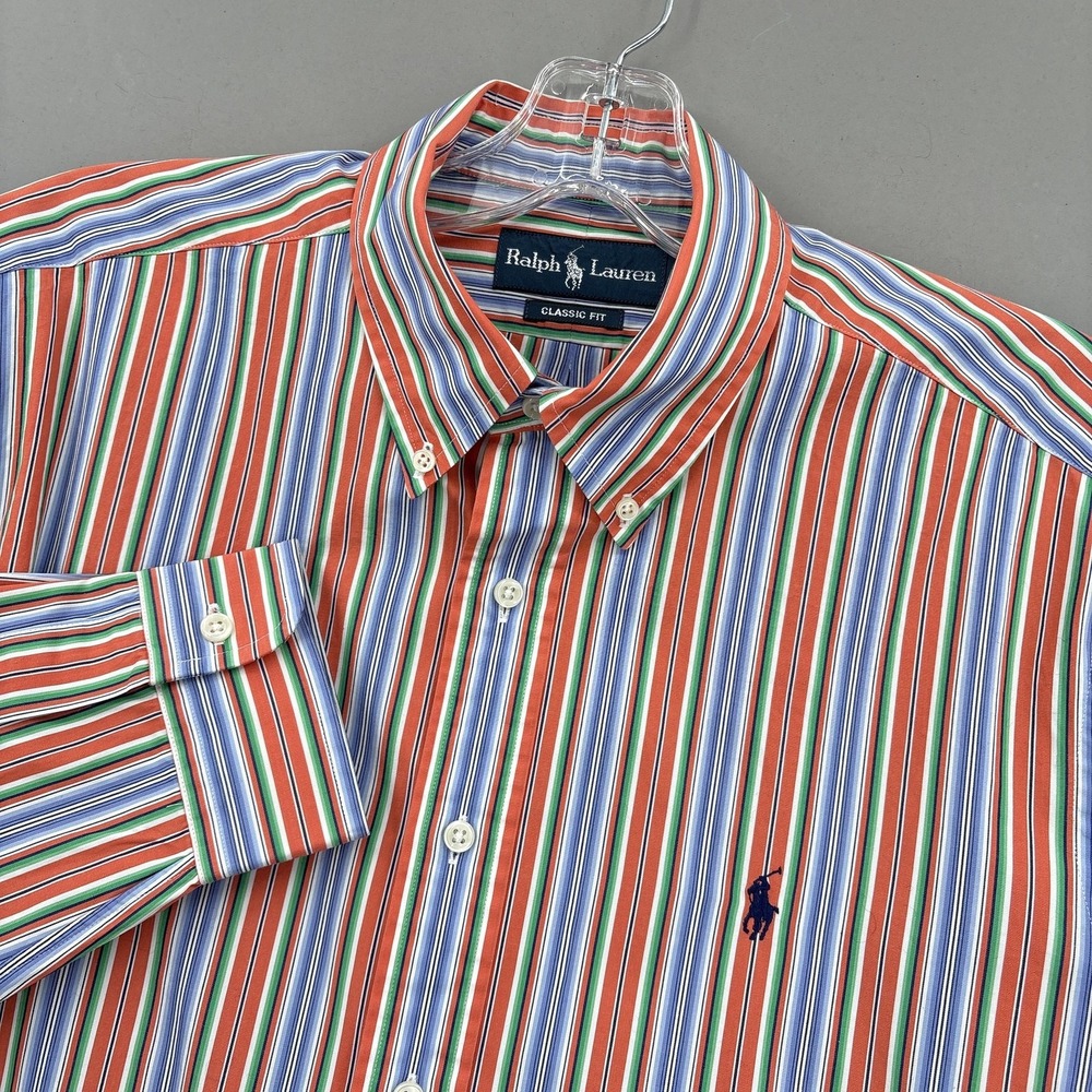 Ralph Lauren Shirt Mens Large Multicolor Blanket Southwest Stripe Classic Button